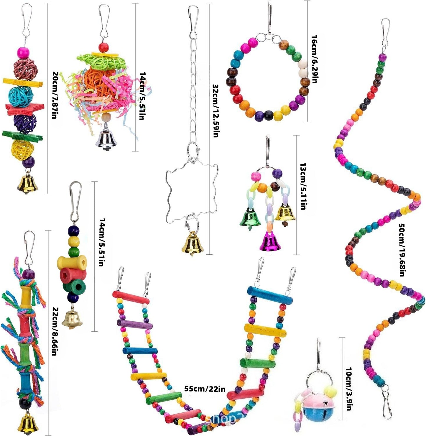 Bird Toy Set – Training Toys & Cage Accessories for Small Parrots