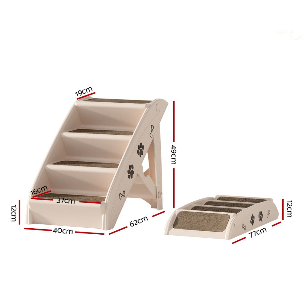 i.Pet Dog Ramp Steps For Bed Sofa Car Pet Stairs Ladder Portable Foldable