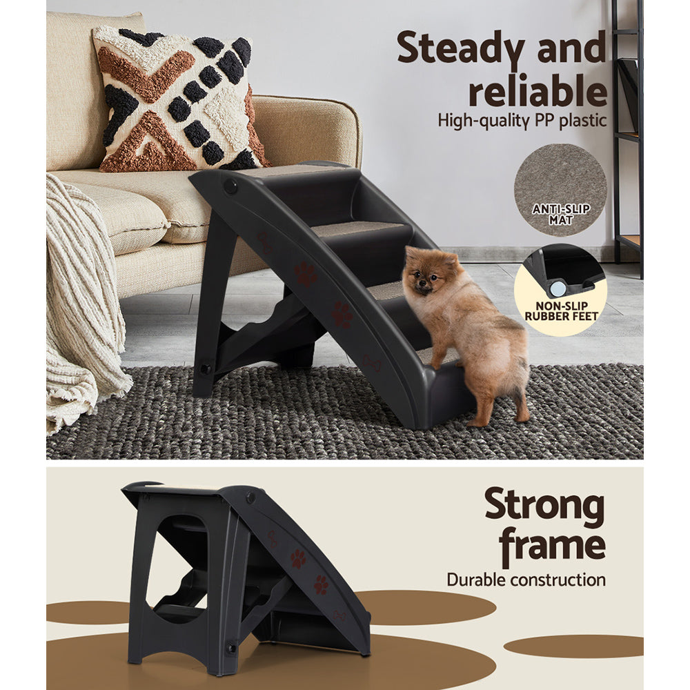 i.Pet Dog Ramp Steps For Bed Sofa Car Pet Stairs Ladder Portable Foldable