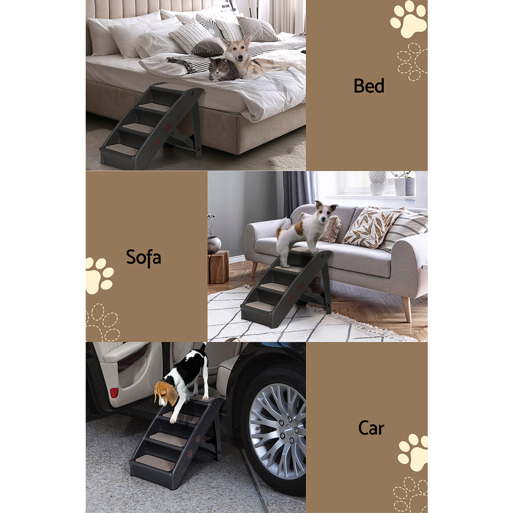 i.Pet Dog Ramp Steps For Bed Sofa Car Pet Stairs Ladder Portable Foldable
