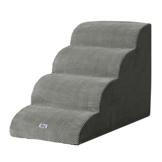 i.Pet 4-Tier Dog Ramp – Foam Pet Stairs for Bed, Sofa & Car (Indoor Use)