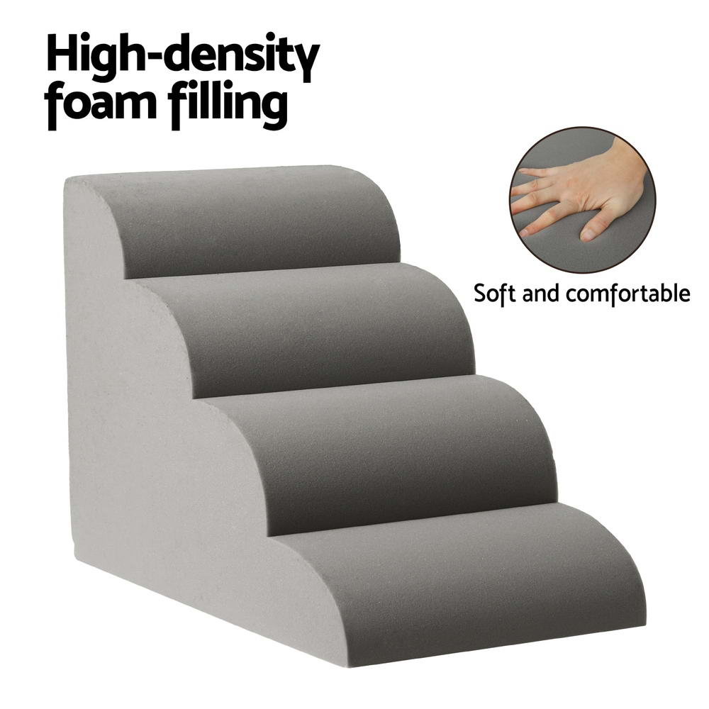 i.Pet 4-Tier Dog Ramp – Foam Pet Stairs for Bed, Sofa & Car (Indoor Use)