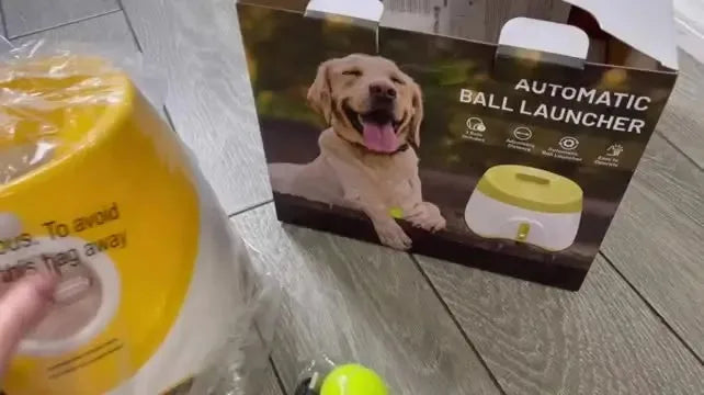 Automatic Dog Tennis Ball Launcher Rechargeable Catapult 6 Ball