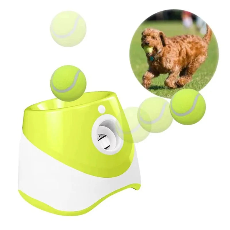 Automatic Dog Tennis Ball Launcher Rechargeable Catapult 6 Ball