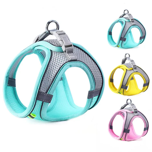 Reflective Mesh Pet Harness & Leash Set – No Pull, Safe Walks