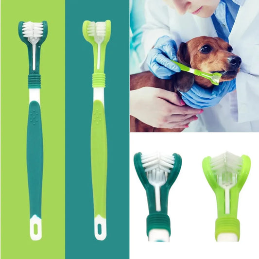 3-Sided Pet Toothbrush – Easy, Effective Dental Care for Dogs and Cats