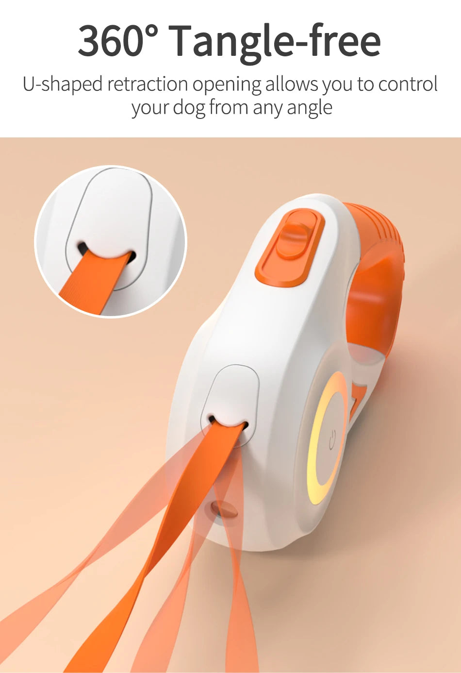 5M Automatic Retractable Dog Leash LED Luminous