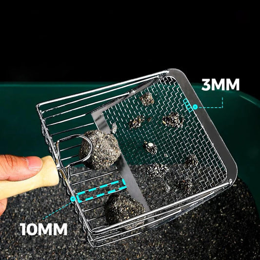 Stainless Steel Cat Litter Scoop – Durable with Wooden Handle