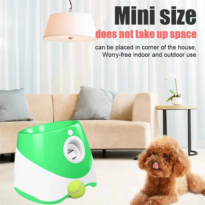 Automatic Dog Tennis Ball Launcher Rechargeable Catapult 6 Ball