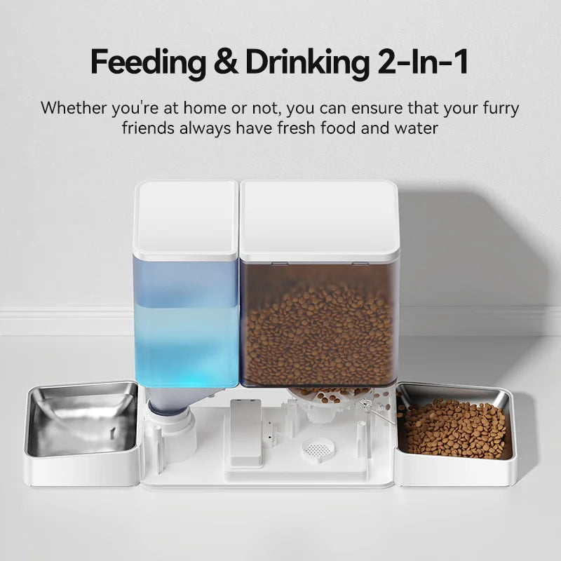 Auto 5L Cat Kibble Dispenser with 3.5L Water Refill