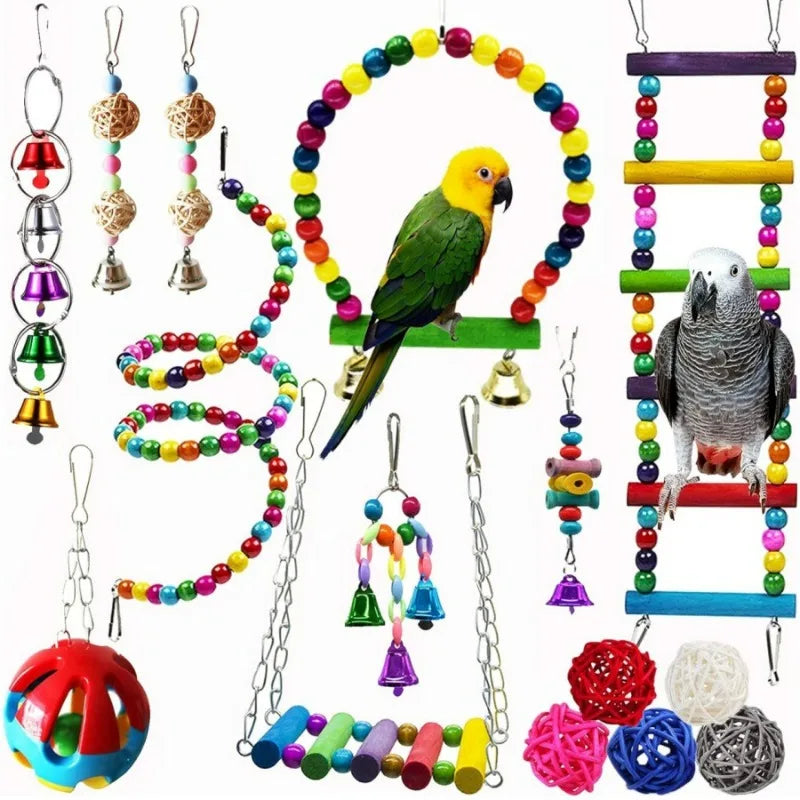 Bird Toy Set – Training Toys & Cage Accessories for Small Parrots