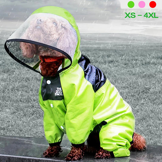 Lightweight Waterproof Dog Raincoat – Hooded Jacket for All Sizes
