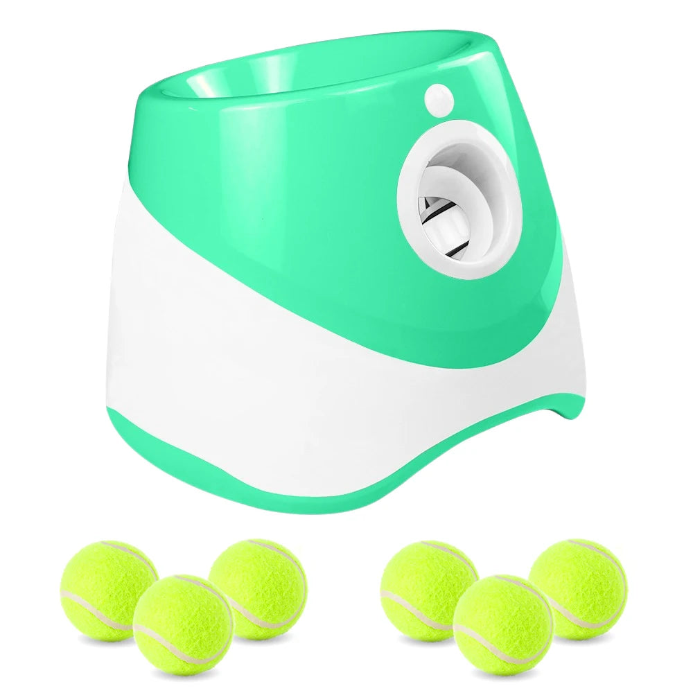 Automatic Dog Tennis Ball Launcher Rechargeable Catapult 6 Ball