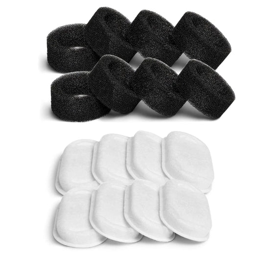 Cat Fountain Filter Set – 4 Carbon Filters & 4 Foam Sponges Replacement