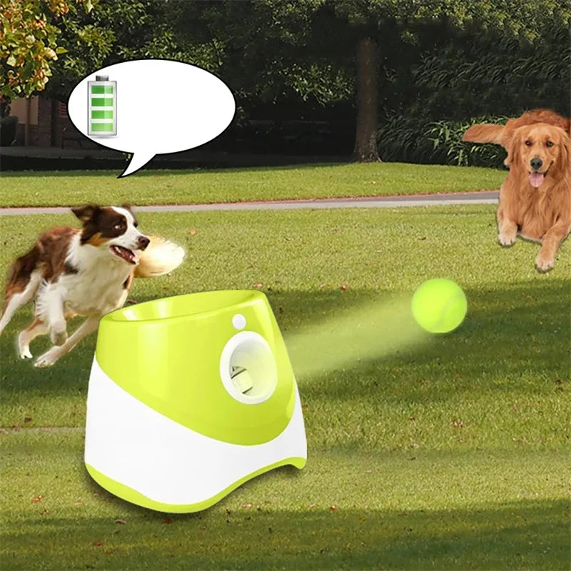 Automatic Dog Tennis Ball Launcher Rechargeable Catapult 6 Ball