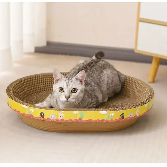 Oval Corrugated Cat Scratcher – Claw Care & Furniture Protection