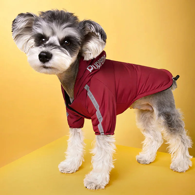 Winter Warm Fleece Waterproof Reflective Pet Clothes For Small to Medium Pet