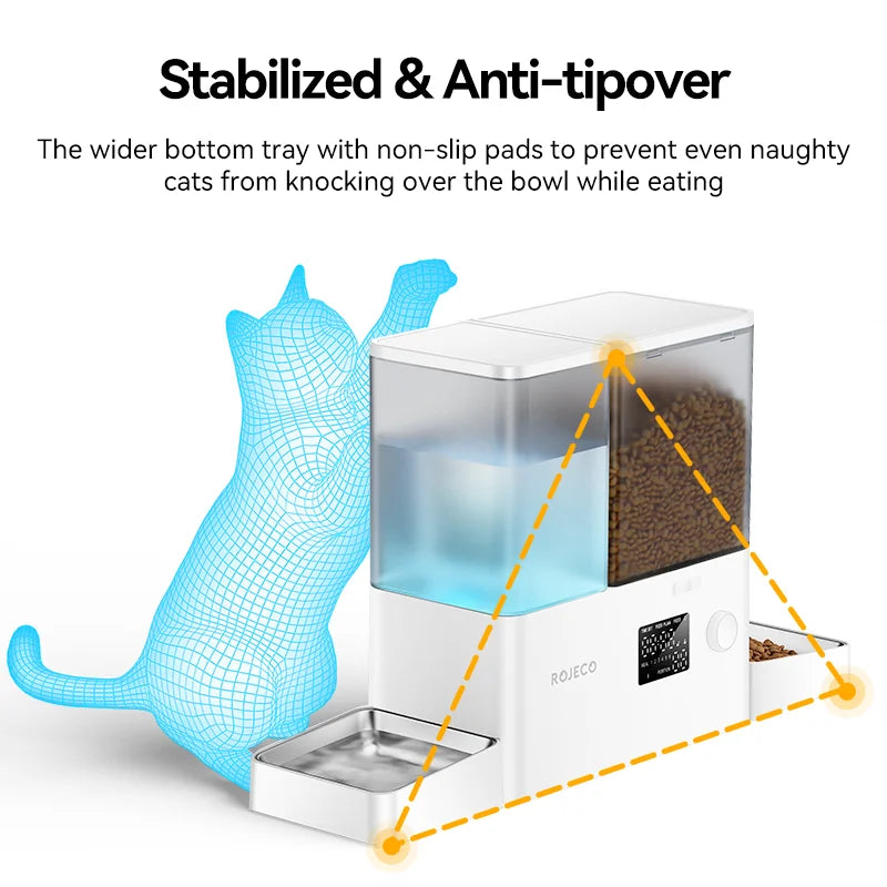 Auto 5L Cat Kibble Dispenser with 3.5L Water Refill