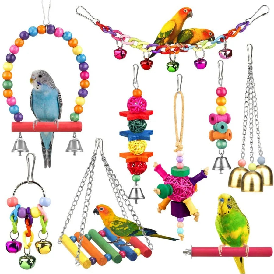 Bird Toy Set – Training Toys & Cage Accessories for Small Parrots