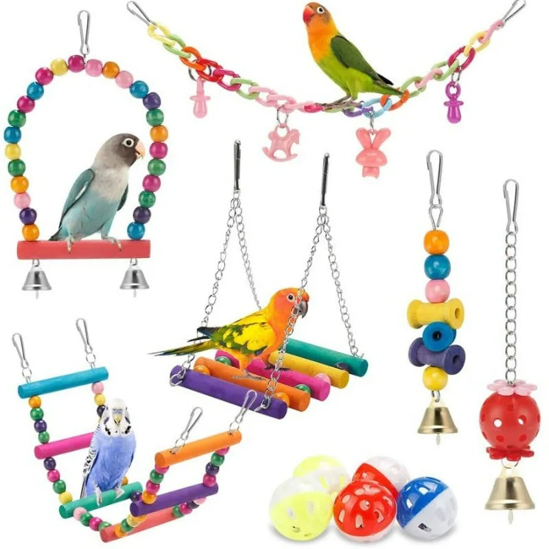 Bird Toy Set – Training Toys & Cage Accessories for Small Parrots