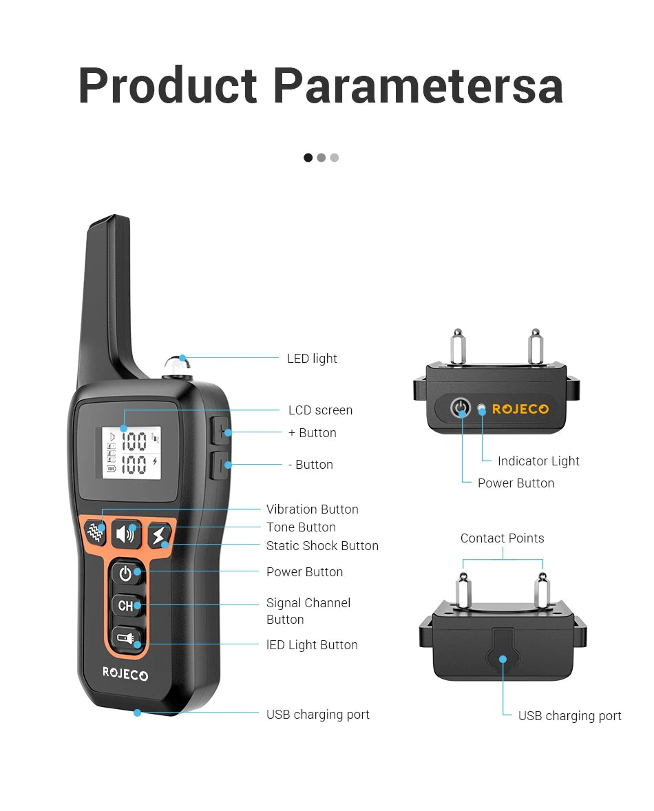 1000m Electric Dog Training Collar with Remote Control