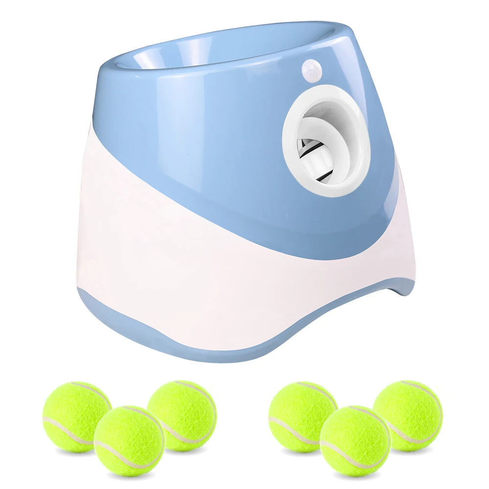 Automatic Dog Tennis Ball Launcher Rechargeable Catapult 6 Ball