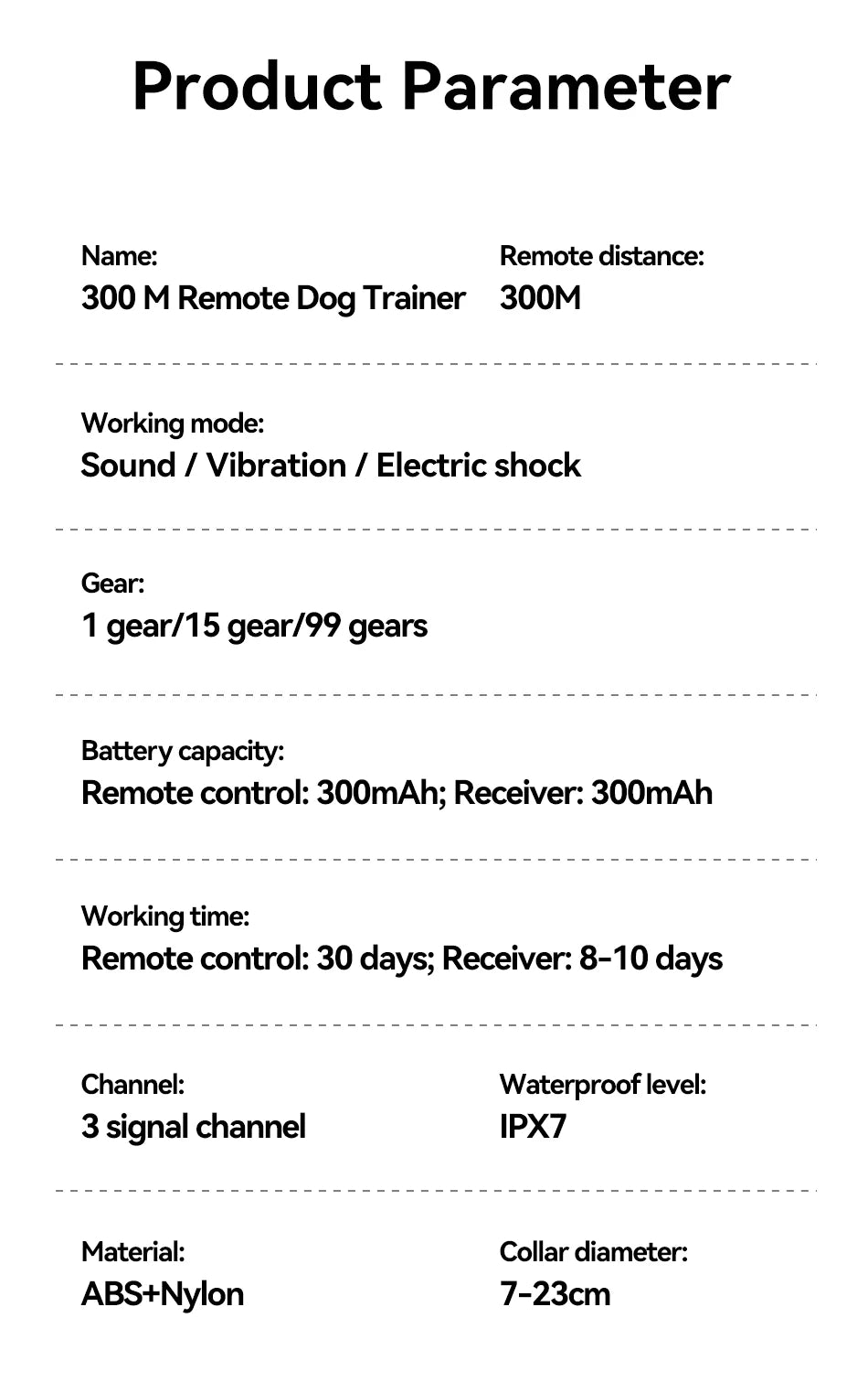 Electric Dog Training Bark Stop Collar With Remote Control