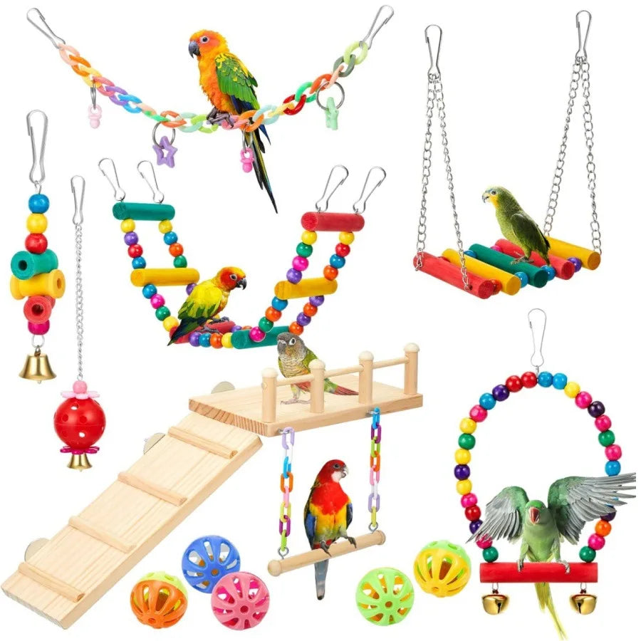 Bird Toy Set – Training Toys & Cage Accessories for Small Parrots