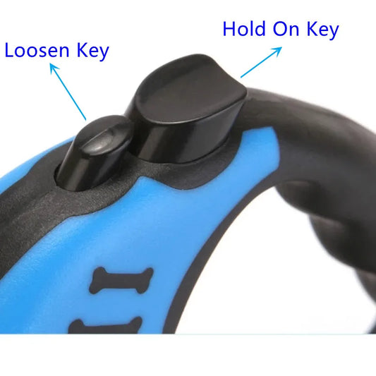 Retractable Dog Leash – 3M/5M Length with Reflective Safety Strip