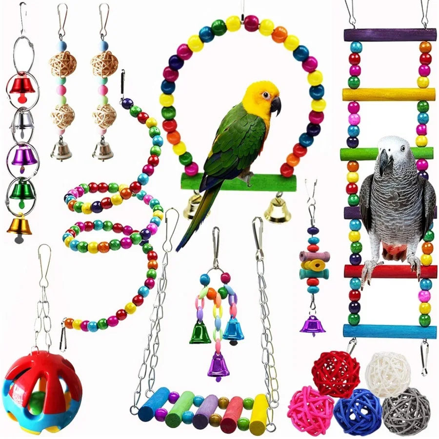 Bird Toy Set – Training Toys & Cage Accessories for Small Parrots