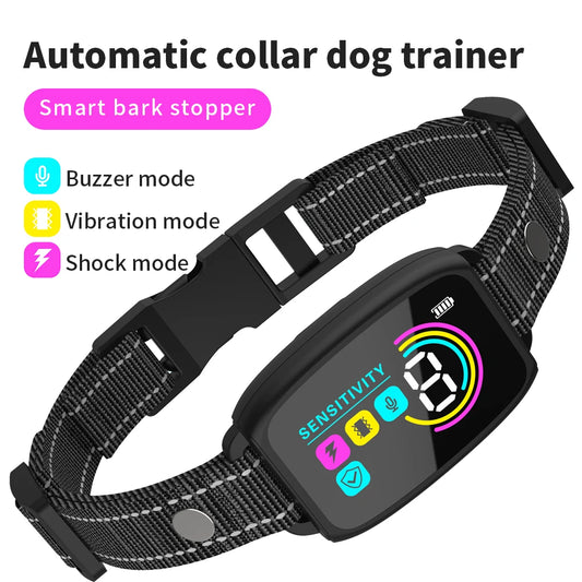Smart Anti-Bark Collar – Shock & Vibration, Rechargeable, Waterproof