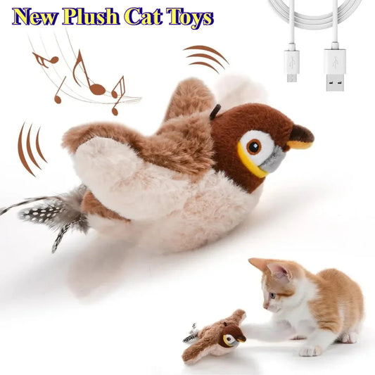 Interactive Catnip Bird Toy – USB Rechargeable with Chirping Sounds