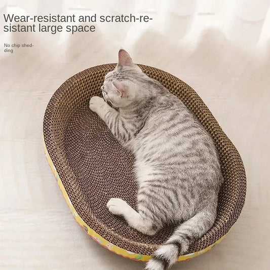 Oval Corrugated Cat Scratcher – Claw Care & Furniture Protection