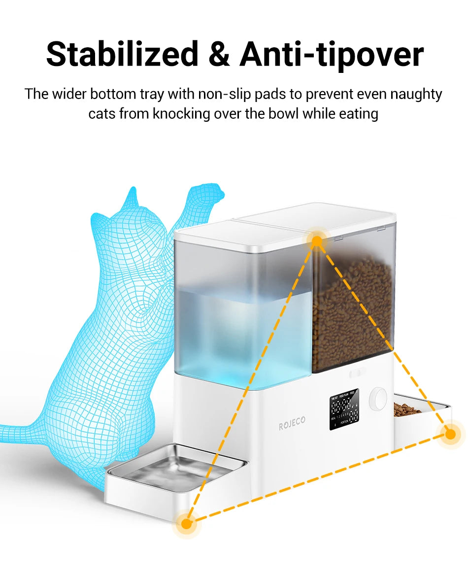 Auto 5L Cat Kibble Dispenser with 3.5L Water Refill