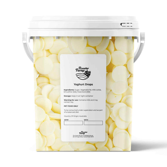 Rooster Farms Dog Treats – Yoghurt Drops for Puppies, 700g Bucket