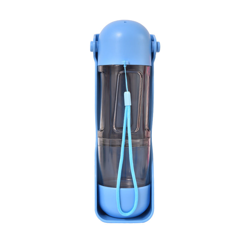 2-in-1 Portable Pet Water and Food Bottle - Leak-Proof Design with Water Lock and Easy Dispenser,300ml Water+200ml food feeder
