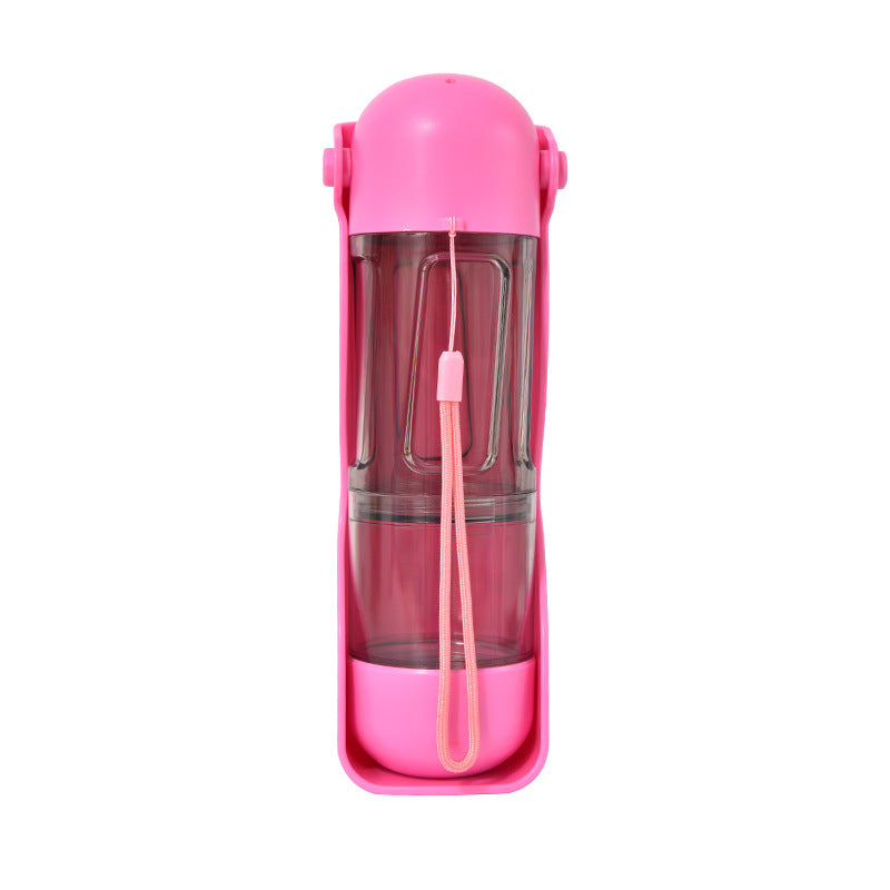 2-in-1 Portable Pet Water and Food Bottle - Leak-Proof Design with Water Lock and Easy Dispenser,300ml Water+200ml food feeder