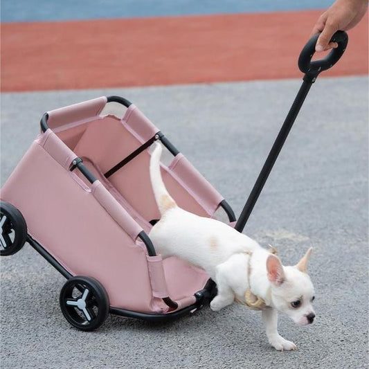 Foldable Pet Travel Wagon for Small Dogs - Lightweight and Portable