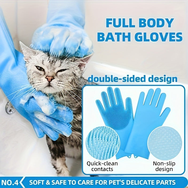 6-Piece Dog Grooming Bath Set - Absorbent Microfiber Towels & Wash Mitts for Shiny Coats