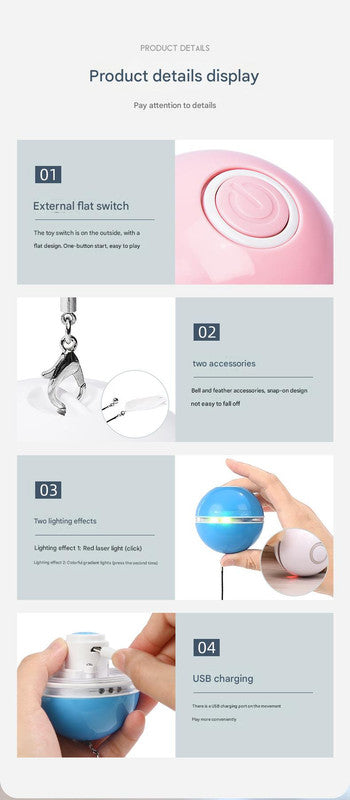 Smart USB Rechargeable Pet Interactive Rolling Ball