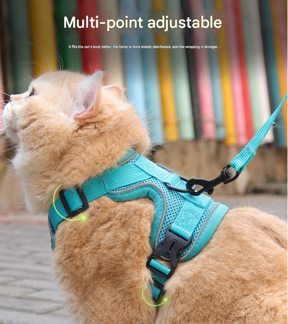 Reflective Mesh Dog Harness and Leash Set - Adjustable No-Pull Vest