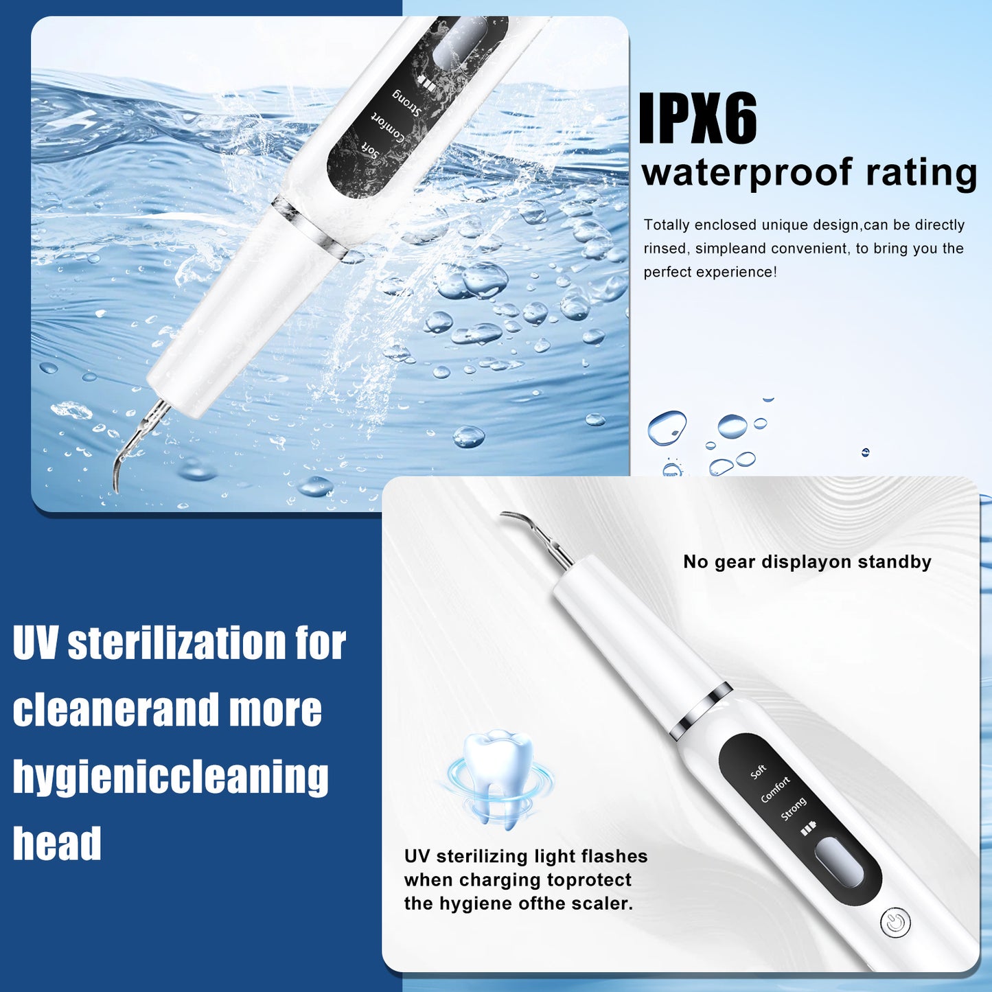 Professional Pet Dental Cleaning Kit - Ultrasonic Scaler, Tools & 3 Modes