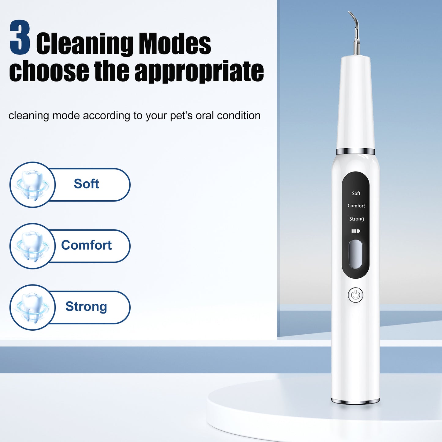 Professional Pet Dental Cleaning Kit - Ultrasonic Scaler, Tools & 3 Modes