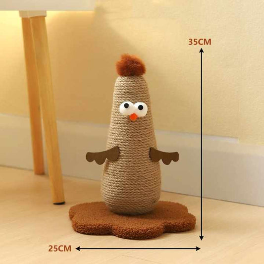 Adorable Chick Cat Scratcher – Durable Sisal Rope Post for Kittens
