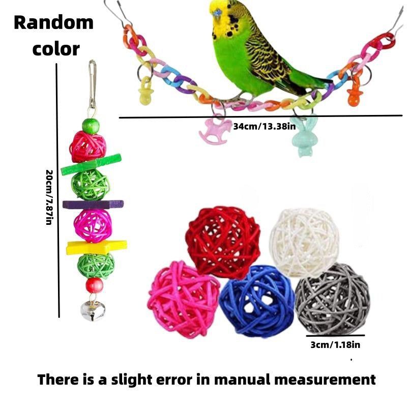 Bird Toy Set – Training Toys & Cage Accessories for Small Parrots