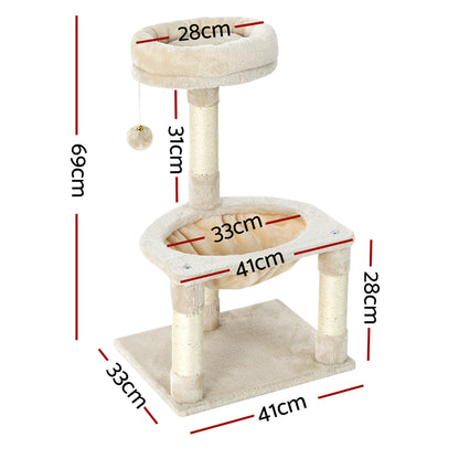 i.Pet 69cm Cat Tree Scratching Tower – Condo, Toys, Bed & Post