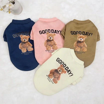 Winter Pullover Sweatshirt Bear Pattern Pet Jacket