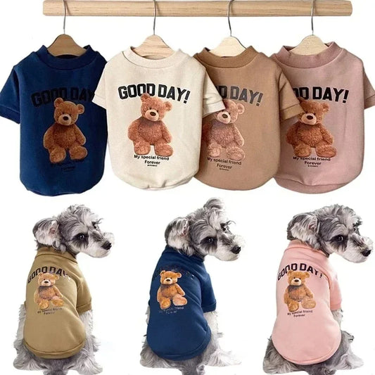 Winter Pullover Sweatshirt Bear Pattern Pet Jacket