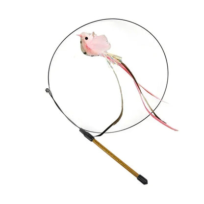 Simulation Bird Cat Toy – Suction Cup Feather Teaser Wand for Play