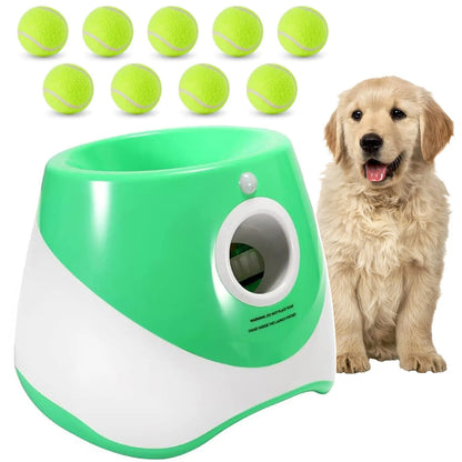 Automatic Dog Ball Launcher with 10-30Ft 3 Launching Distance with 9 Tennis Balls